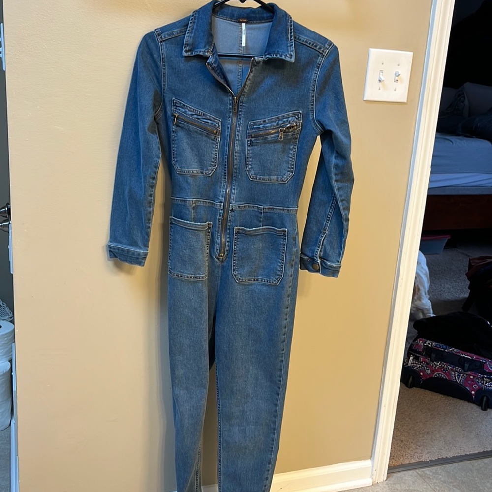 Free people small petite soft denim jumper